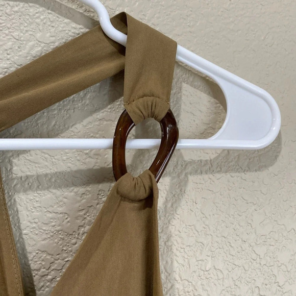 NANUSHKA Venus Wrap Front Mini Dress Solar Beige Size Medium - Picture 8 of 15